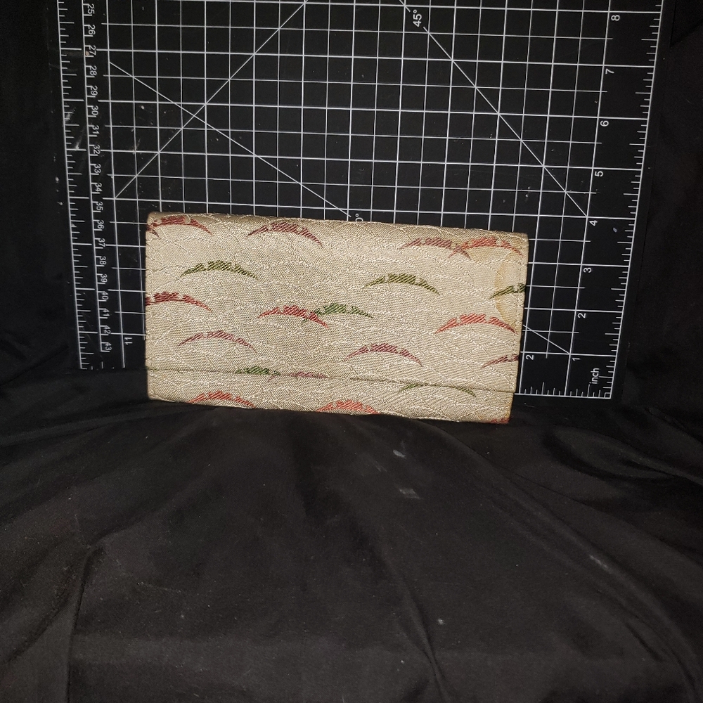 Rare Vintage 1970's Cream Silk Brocade Japanese Wallet by Shisedo - Picture 1 of 7